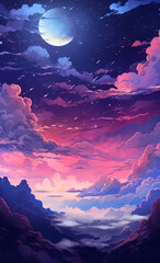 Wall Mural - moon and clouds