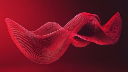 Sticker - A dark and red abstract background adorned with light trails and radiant elements.