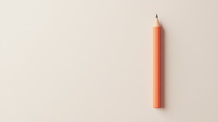 Poster - A single orange pencil lies on a light background, symbolizing creativity and writing.