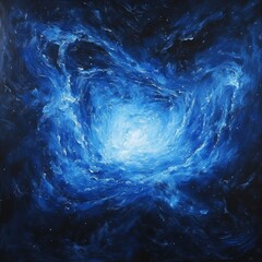 Poster - Futuristic light Streaks background. Abstract of warp or hyperspace motion in star trail. Explode particle light line. Technology BLue Light Tunnel. Exploding and expanding movement. Stars explosion.