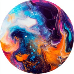 Poster - Acrylic colors and ink in water. Abstract frame background. Isolated on white.