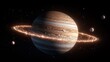 © xbzz - Jupiter's glowing storms and rings outer space digital art cosmic environment wide angle view astronomy concept