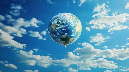 Poster - Creative photo of Earth balloon representing climate and global themes