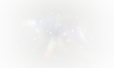 Wall Mural - rainbow light and white dust in png format. the crystal shimmers with a rainbow effect. png backgrou
