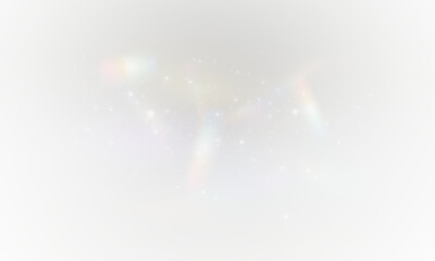 Wall Mural - rainbow light and white dust in png format. the crystal shimmers with a rainbow effect. png backgrou
