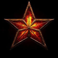 Leinwandbilder - Red and gold star shape with light effects