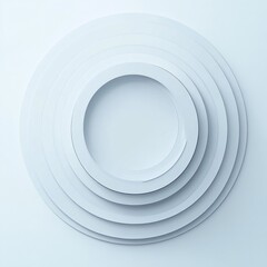 Aufkleber - Circle White Futuristic Background, Overlap Layer. Abstract Smooth Radial Business Illustration, Vector Illustration