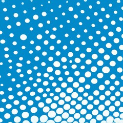 Aufkleber - Dots halftone white and blue color pattern gradient grunge texture background. Dots pop art comics sport style vector illustration.