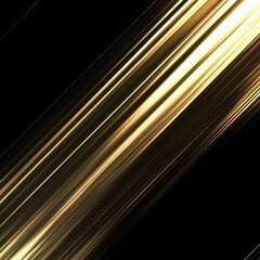 Aufkleber - Abstract elegant gold glowing line with lighting effect sparkle on black background. Template premium award design. Vector illustration