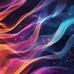 Leinwandbilder - Abstract background with flowing particles. Dynamic waves. vector illustration.