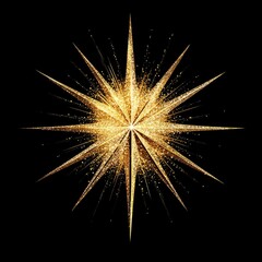 Leinwandbilder - Star gold light on black background with lighting effect and sparkle. Luxury template celebration award design. Vector illustration