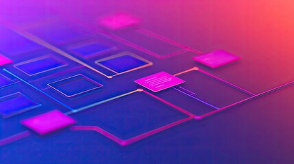 tax submit compliance  process. Abstract digital network with colorful geometric shapes.