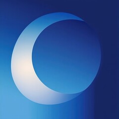 Wall Mural - Abstract Crescent Moon Design in Shades of Blue