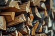 © Larysa - Photo of Big stack of chopped firewood outdoors. Background texture for backdrops or mapping