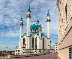 Russia Kazan Kul Sharif Mosque on a cloudy summer day