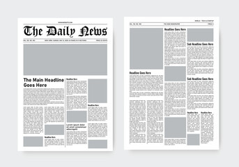 newspaper template old style. the daily newspaper vintage design template