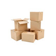© StockLab - Six boxes stacked and some open on transparent background, PNG