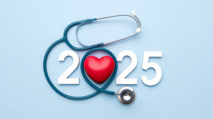 2025 happy new year for health care.heart health, health insurance concept, new year resolutions goa