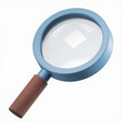 © MOUNSSIF - blue magnifying glass 3d render icon isolated on white background