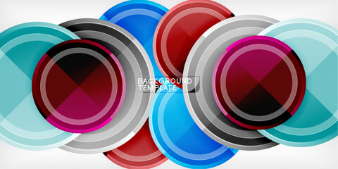 Fototapete - Minimal geometric abstract background. Circle triangle design