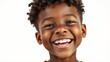 © Chalermrach - Portrait of a cheerful mixed race boy with perfect teeth laughing and smiling, perfect for ads and web design, professional, white background