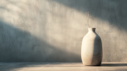 Wall Mural - Minimalist ceramic vase in soft natural light and neutral tones