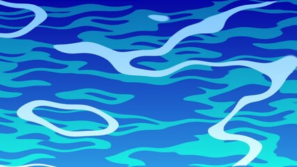 3d abstract blue water waving background. White and blue , water reflection. Liquid water 4K loop video animation