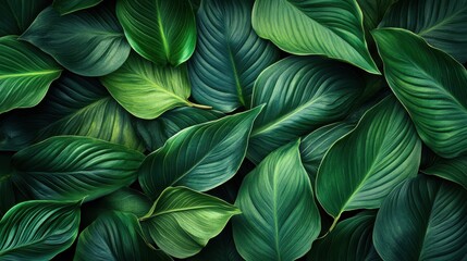 Wall Mural - lush green leaves frame for clean background - versatile layout for text & ads