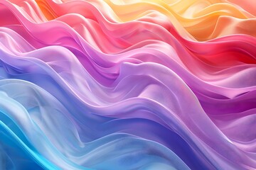 Wall Mural - Vibrant Waves of Colorful Silk Fabric Flowing Elegantly