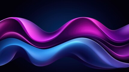Fototapete - Colorful waves of purple and blue dynamic abstract background