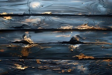 Wall Mural - Abstract Texture of Dark Wooden Planks with Gold Accents for Artistic and Interior Design