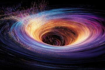 Wall Mural - A colorful swirl of light and dark colors with a hole in the middle. Generative AI