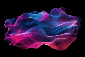 Wall Mural - A colorful, abstract image of a wave with a pink and blue hue. Generative AI