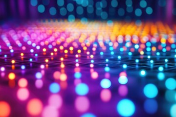 Wall Mural - A colorful, abstract image of many small, glowing dots. Generative AI