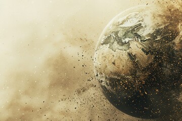 Wall Mural - a planet with a lot of debris and a lot of dust