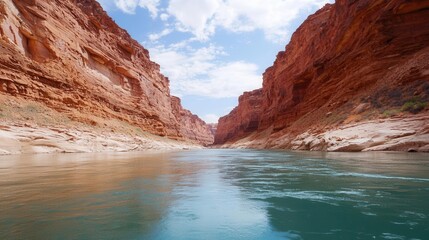 Ancient river gorge carved over millennia in grand canyon nature's masterpiece