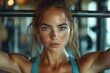 © ismel leal - Hermosa mujer, esta nueva y cansada luego de entrenar en el gimnasio