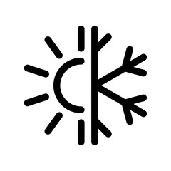 Wall Mural - sun and snowflake icon. hot and cold