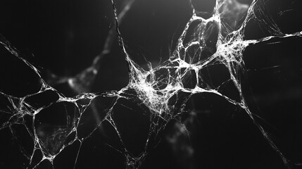 Intricate Spiderweb Texture  Nature s Abstract Design  Black and White
