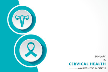 Wall Mural - Vector illustration for Cervical Health Awareness Month which is held in the month of January every year, to provide awareness about cervical cancer.