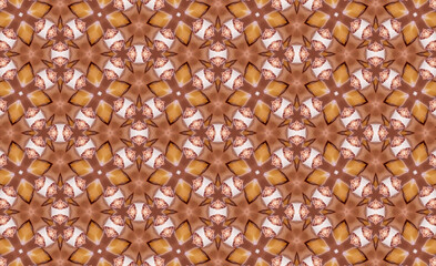 Wall Mural - Repeating Geometric Pattern in Mocha Mousse and Off-White