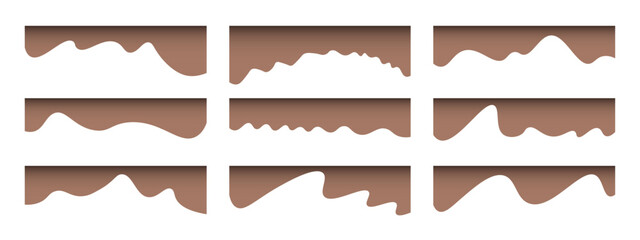Wall Mural - collection of dividers shape templates. modern separator header for website and app. curve lines, wa