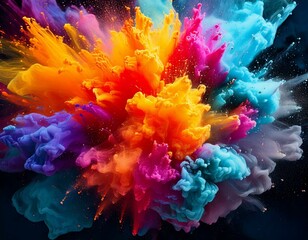 Wall Mural - abstract clouds of color smoke colorful texture background. colored fluid powder explosion art desig