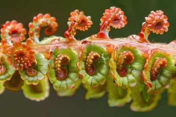 Poster - Close-up view of vibrant green fern leaf displaying intricate patterns and textures in natural habitat during daylight hours