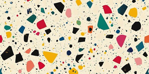 Wall Mural - colorful abstract pattern featuring geometric shapes on a light background