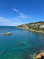 Canvas Print - Montenegro Adriatic sea view on Ulcinj town. 