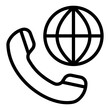 © Lori Li - Handset icon with international call. Vector illustration.