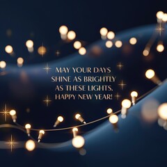 Wall Mural - Christmas and New Year Card - may your days shine as brightly as these lights. Happy New Year