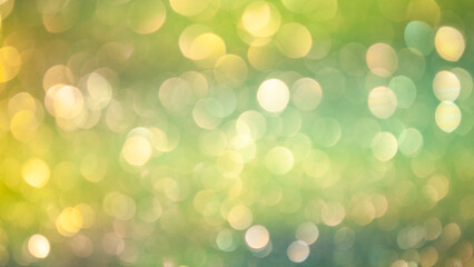 Wall Mural - bright and colorful bokeh background with soft lights in green and yellow hues