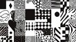 © CLOVER BACKGROUND - Black and White Geometric Seamless Patterns for Creative Projects